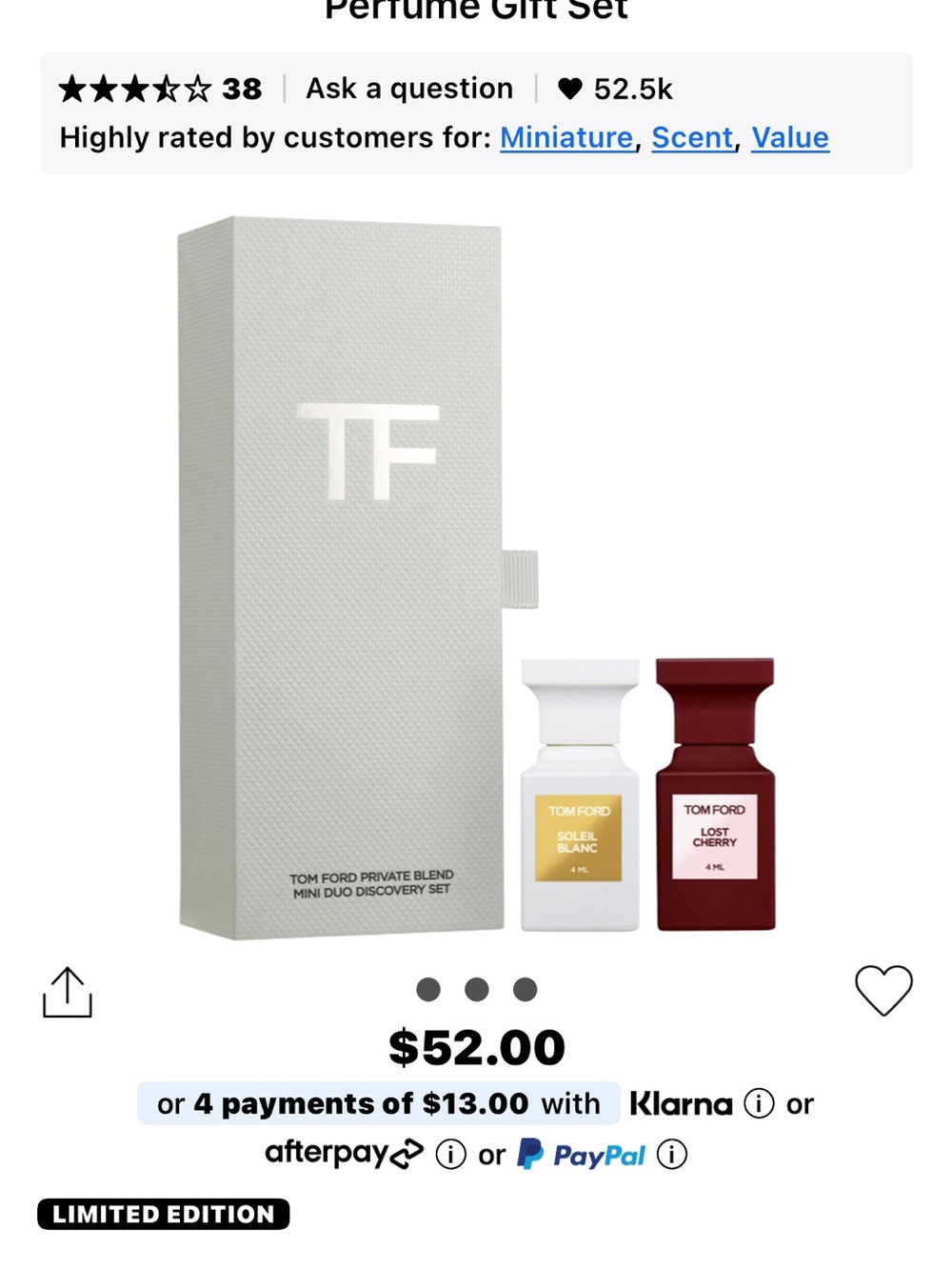 Tom Ford private blend lost cherry and soleil blanc mini set